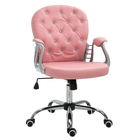 Chaise de bureau à domicile réglable en hauteur Vinsetto avec bouton Tufted Backrest