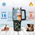 thumbnail image 4 of 40oz Party Cactus Decor Stainless Steel Flip Straw Tumbler Spill Proof Travel Cup Double Wall Vacuum Insulated Coffee Mug with Top Handle, 4 of 6