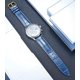 thumbnail image 2 of Correa de reloj de repuesto de cuero genuino multicolor resistente al agua para hombres y mujeres, G-azul (18 mm) Feliz Sencillez, 2 of 5