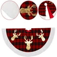 thumbnail image 3 of Litake Christmas Tree Skirt 48 Inch, Buffalo Plaid Christmas Tree Skirt Red, Xmas Tree Skirt with Reindeer Design for Holiday Party Indoor Decorations (Red Black Buffalo Plaid, 48 INCH), 3 of 9