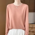 thumbnail image 6 of Lightweight Long Sleeve Tops for Women Zaewscy Women's Fashion Thin Solid Color Round Neck Long Sleeve Pullover Sweater Bottoming Coat Orange XL, 6 of 6