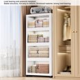 thumbnail image 4 of Stackable Storage Bin with Wheels Wardrobe Organiser Plastic Organization and Foldable Cabinet Closet Organizer Kitchen Containers Doors for Living Room Home Dorm Essentials (4 Layers), 4 of 9