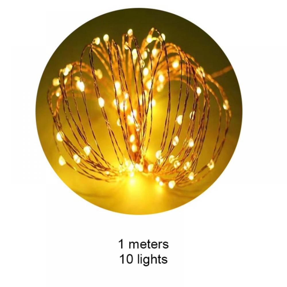 1M 10LED Battery Power Operated Copper Wire Fairy Light String Lamp Party Decor