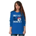 thumbnail image 4 of Only Lazy on Days that End in Y Funny Plus Size Long Sleeve Graphic Tee Shirt Brisco Brands 2X, 4 of 5