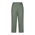 thumbnail image 4 of Women's Stretch Capri Pants with Button Detail – Comfortable Yoga & Workwear Style Cropped Trousers for Spring & Summer – High Waist Solid Color Pants with Pockets, 4 of 4