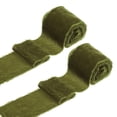 thumbnail image 1 of Uxcell 2 Roll Cinta de Terciopelo, 3 Pulgadas x 3 Yardas Cinta de Seda Hecha a Mano con Flecos Deshilachados para Decoración de Bodas, Verde Cristal, 1 of 5