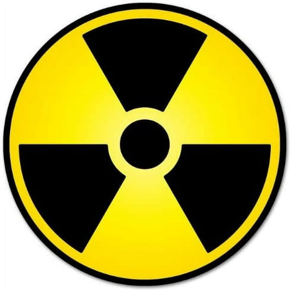 Nuclear Radiation Warning sign sticker decal 4" x 4"