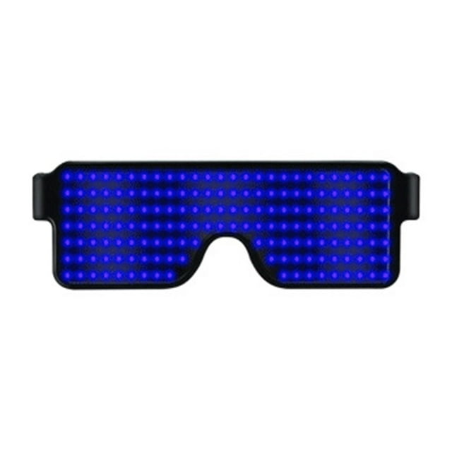 Gafas Gafas de luz LED cargables por USB Gafas inteligentes Gafas luminosas de moda Gafas brillantes Tomshoo Azul