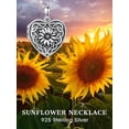 thumbnail image 6 of CACA LADY Locket Necklace 925 Sterling Silver Sunflower Heart Shaped Locket Necklace That Holds 2 Pictures, You Are My Sunshine, 6 of 6