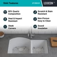 thumbnail image 6 of 32" x 20" Quartz Kitchen Sink, Double Bowl Sink, Drop-in Sink, Undermount Sink, Granite Kitchen Sink, Galaxy White Kitchen Sink with Steel Grids, Basket Strainer and Flange Lexicon Platinum LP-7030-W, 6 of 8