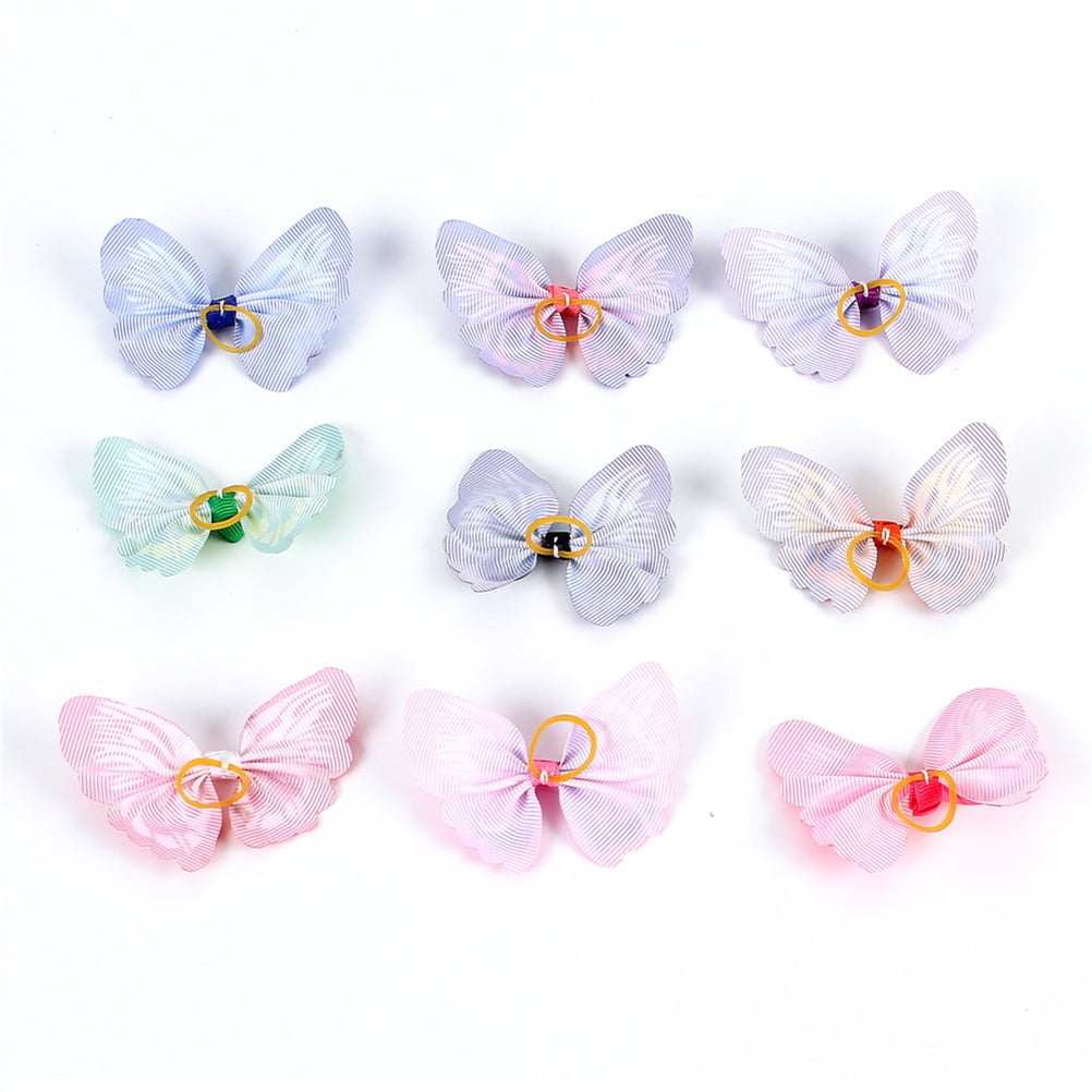 Amosfun Elastic Hair Bows and Pet Ties for Cats and Dogs Assorted Colorful Styles for Pets