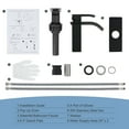 thumbnail image 5 of Wowow Waterfall Bathroom Faucet Matte Black Faucet for Bathroom Sink Single Handle Mixer Tap Lavatory Vanity Faucet with Deck Plate and Pop Up Drain, 1 or 3 Hole, 5 of 8
