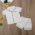 thumbnail image 2 of EYIIYE 2 Pcs Pyjama d'Été pour Tout-Petits Enfants, Haut à Manches Courtes à Boutons + Shorts, 2 of 7