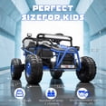 thumbnail image 4 of 36V Electric Ride On Car for Big Kids, 2 Seater 36V Powered Electric Ride on Toy with Rear Wheel Spring Suspension, Bluetooth, Music, Max 8.7 MPH, Kids Electric Vehicle for Boys Girls Ages 6+, Blue, 4 of 8