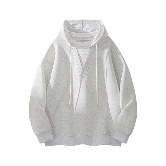 Dvprdro Mens V Neck Hoodie Long Sleeve Drawstring Hooded Sweatshirts Casual Athletic Sweatshirts for Men