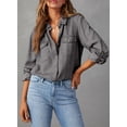 thumbnail image 2 of Camisa vaquera Astylish para mujer, color gris XXL, 2 of 9