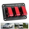 thumbnail image 4 of Interrupteurs à Bascule Automobile 12V 3 Groupes Panneau de Commutation pour Voiture de Course Rouge, 4 of 8