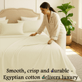 thumbnail image 2 of Amay Premium Organic Cotton Flat Sheet, 500 Thread Count Luxury Top Sheet, Cooling & Durable Bedding Sheets, Texas King, Ivory(110" x 125") 1 Piece, 2 of 7