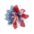 thumbnail image 2 of Patriotic Red White Blue Flower Wreath for Front Door 15.7 Inch Independence Day Hanging Decoration for Memorial Day Veterans Day Porch Wall Farmhouse Outdoor Holiday Decor, 2 of 6