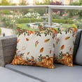 thumbnail image 4 of Thanksgiving Orange Pumpkin Pillow Covers 2 Pack Fall Mushroom Leaf Pillowcase Waterproof Outdoor Throw Pillow Cover for Patio Garden Square Cushion 16”x16”, 4 of 9