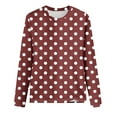thumbnail image 3 of Womens Fall Clothes, Long Sleeve Shirts for Women Fashion Loose Fit Dots Printed Crewneck T-Shirts, 3 of 3