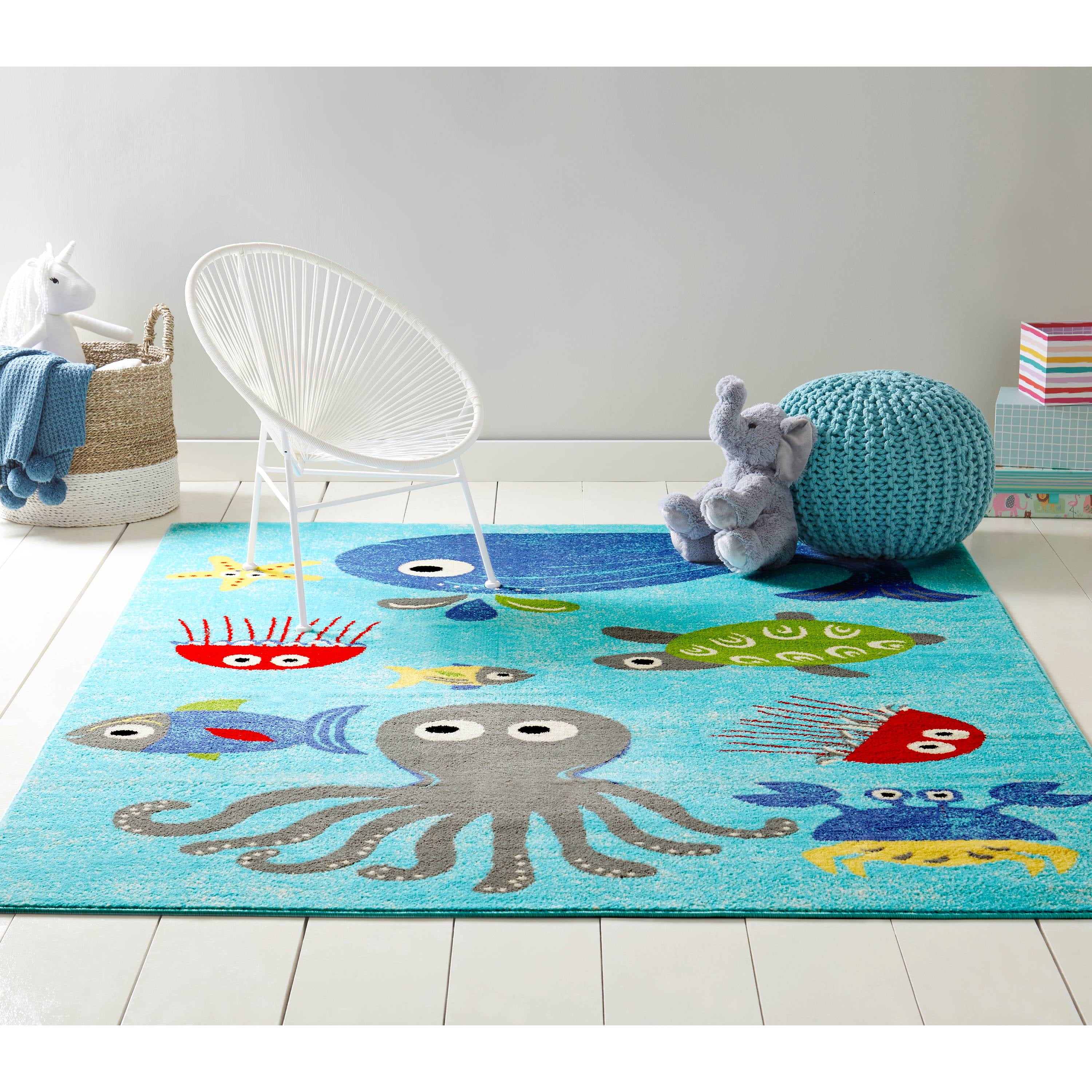 Home Dynamix Playground Sea Fish and Turtles Area Rug