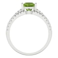 thumbnail image 4 of Clara Pucci 18K White Gold Princess Cut 1Ct Natural Peridot Engagement Ring + Matching Band - Luxury Box Included, 4 of 7