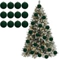 thumbnail image 1 of 12 bolas de terciopelo para adornos navideños, 2,36'', adornos flocados para árbol de Navidad, bolas de terciopelo para adornos de árbol de Navidad, decoración de corona (#04), 1 of 2