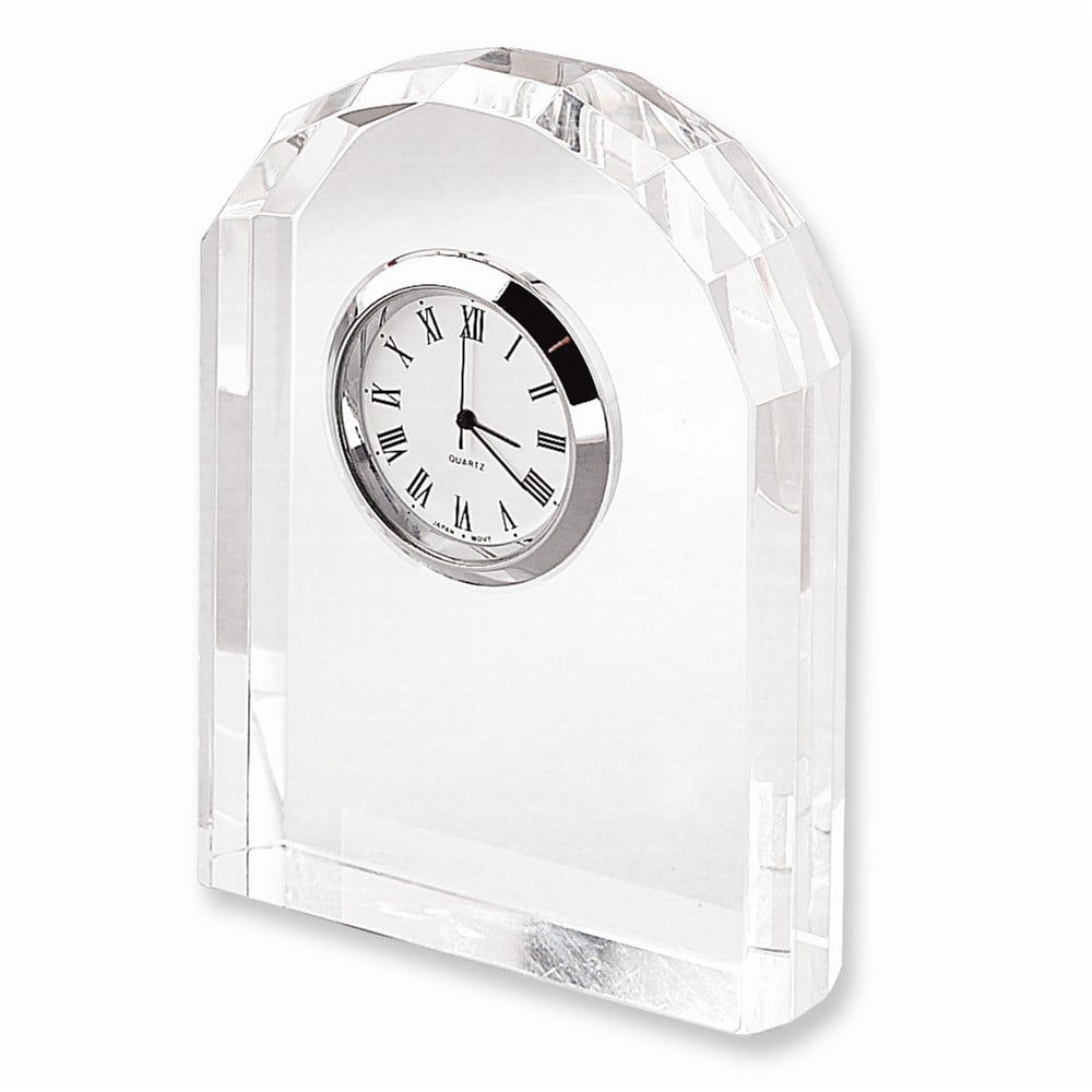 Clear Quartz Optic Crystal Arch Desk Clock