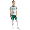 thumbnail image 3 of iixpin Kids Boys Girls Athletic Tracksuit Basketball Jersey Soccer Training Outfit Short Sleeve Green 140, 3 of 7