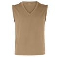 thumbnail image 2 of Rigardu tank tops men Men's Spring And Summer Daily Casual Sleeveless V Neck Vest T Shirt tank top for men Khaki + 3XL, 2 of 5