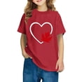thumbnail image 2 of uublik T-shirt Feuille d'Érable Canadienne pour Enfants Manches Courtes Hauts T-Shirts d'Été pour Enfants Col Rond T-Shirts Mode 3T-10, Rouge, 2 of 6