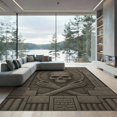thumbnail image 2 of ODIKA 8'x10' Washable Area Rug Gray Stone Skull Relief Design Intricate Gothic Motif with Geometric Borders for Dining Room, Large Office, Lounge, Non-Slip Chair-Friendly Mat, 2 of 7