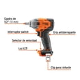 thumbnail image 2 of Llave de impacto 1/2", 20V, 184 lb/ft, sin accesorios,, 2 of 3