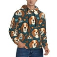 thumbnail image 2 of Wukai Cute Puppy Print Men Hoodies Fleece Sweatshirts Long Sleeve Sweaters Pullover Fall Outfits Winter Clothes-Small, 2 of 7