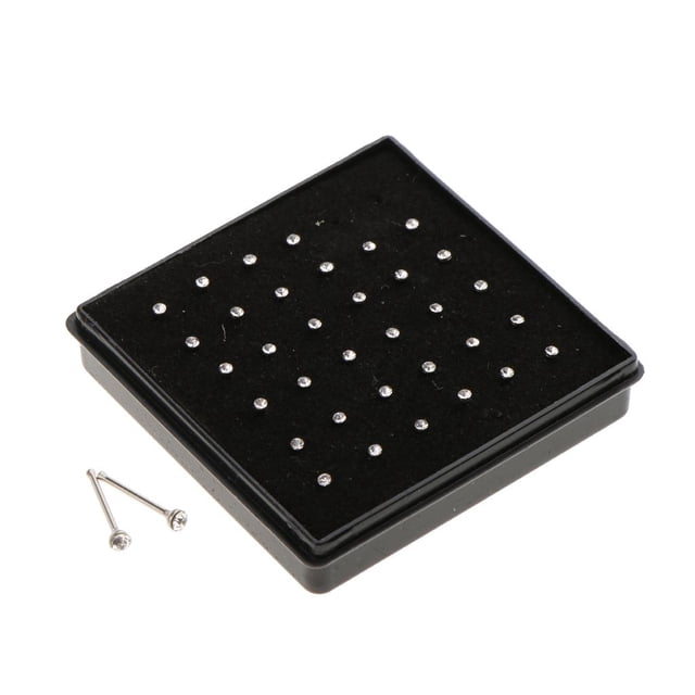 36 Unids Pendiente de Cartílago Crystal Charms 0.6 Mm Barra Gruesa Fernando