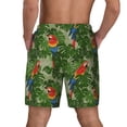 thumbnail image 2 of Lsque Mens Swim Trunks Parrots And Tropical Leaves Pattern - Bathing Suit Compression Liner - Beach Swim Shorts Swimwear - (S-3XL) - Stretch Quick Dry -Medium, 2 of 9