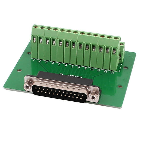 Unique Bargains DB25 D-SUB Male 25pin Terminal Breakout PCB Board 2 Row Screw Adapter