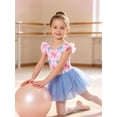 thumbnail image 5 of Lanbubble Girls Ballet Leotards Ruffle Sleeve Toddler Ballerina Dance Dress with Shiny Tutu Skirt 3-7 Years, 5 of 7