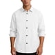 thumbnail image 1 of Ceisia Men's Casual Solid Color Long Sleeve Button-Down Shirt White XL Gifts, 1 of 9