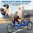 thumbnail image 5 of Linor Adult Tricycle with Rear Seats, 20" 3-Wheel, Front and Rear Baskets, Trike for Seniors, Blue, 5 of 11