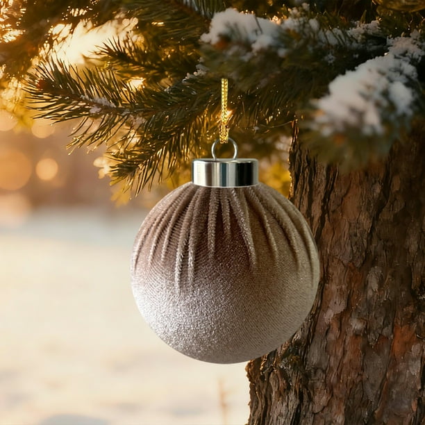 1pcs Christmas Balls Flocked Christmas Tree 2.4inch Ornaments Plastic Balls Xmas Hanging Ornaments Decoration