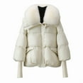 thumbnail image 5 of Sakmal with Faux Fur Coats for Women Quilted Puffer Zip Up Winter Down Coat Lightweight White Windbreaker Jackets for Women, 5 of 5