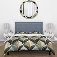thumbnail image 3 of Designart "Opulent Emerald & Gold Deco" Damask Bedding Covert Set - Bohemian & Eclectic Bed Set With 2 Shams, 3 of 5
