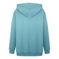 thumbnail image 4 of Ediodpoh Women's Autumn and Winter Solid Color Thin Style Plus Size Pocket Long Sleeved Hooded Sweatshirt Pullover Sweatshirt Womens Hoodies Sky Blue M, 4 of 9