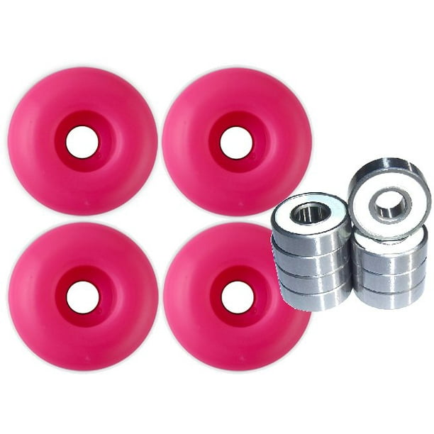 Blank Skateboard Wheels With ABEC 9 Bearings 50mm Pink