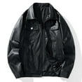 thumbnail image 2 of Men's Casual PU Leather Jacket with Oversized Lapels Stylish Lightweight Outerwear for Everyday Wear, 2 of 2