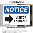thumbnail image 3 of (2 Pack) Visitor Entrance [Right Arrow] Sign With Symbol OSHA Notice Sign 7 Inch X 5 Inch Vinyl Label Decal Sticker Weather Resistant, UV Protected for Workplace, Business, and, 3 of 7