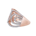 thumbnail image 3 of AFFY Round Cut Cubic Zirconia Crossover Band Ring in 14k Rose Gold Over Sterling Silver (0.70 Cttw) Size - 4, 3 of 5