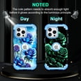 thumbnail image 3 of Casetego for iPhone 16 Pro Case,Glow in The Dark Three Layer Heavy Duty Shockproof Full Body Protection Hard Plastic Bumper+Soft Silicone Protective Case,Blue Rose, 3 of 8